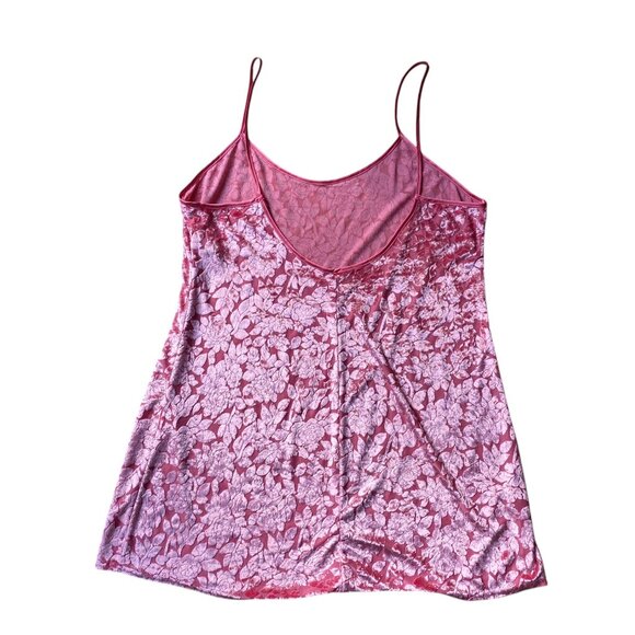 Vintage Burnout Velvet Floral Slip Dress Pink Mini Coquette Barbiecore Fairy-L - Picture 9 of 13